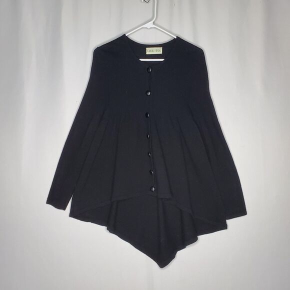 Carole Wang Sweaters - Carole Wang Swing Cardigan Women Small Button Asymmetric Hi-Lo Romantic Artsy